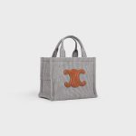 SMALL CABAS THAIS IN STRIPED TEXTILE NAVY BLUE - Image 2